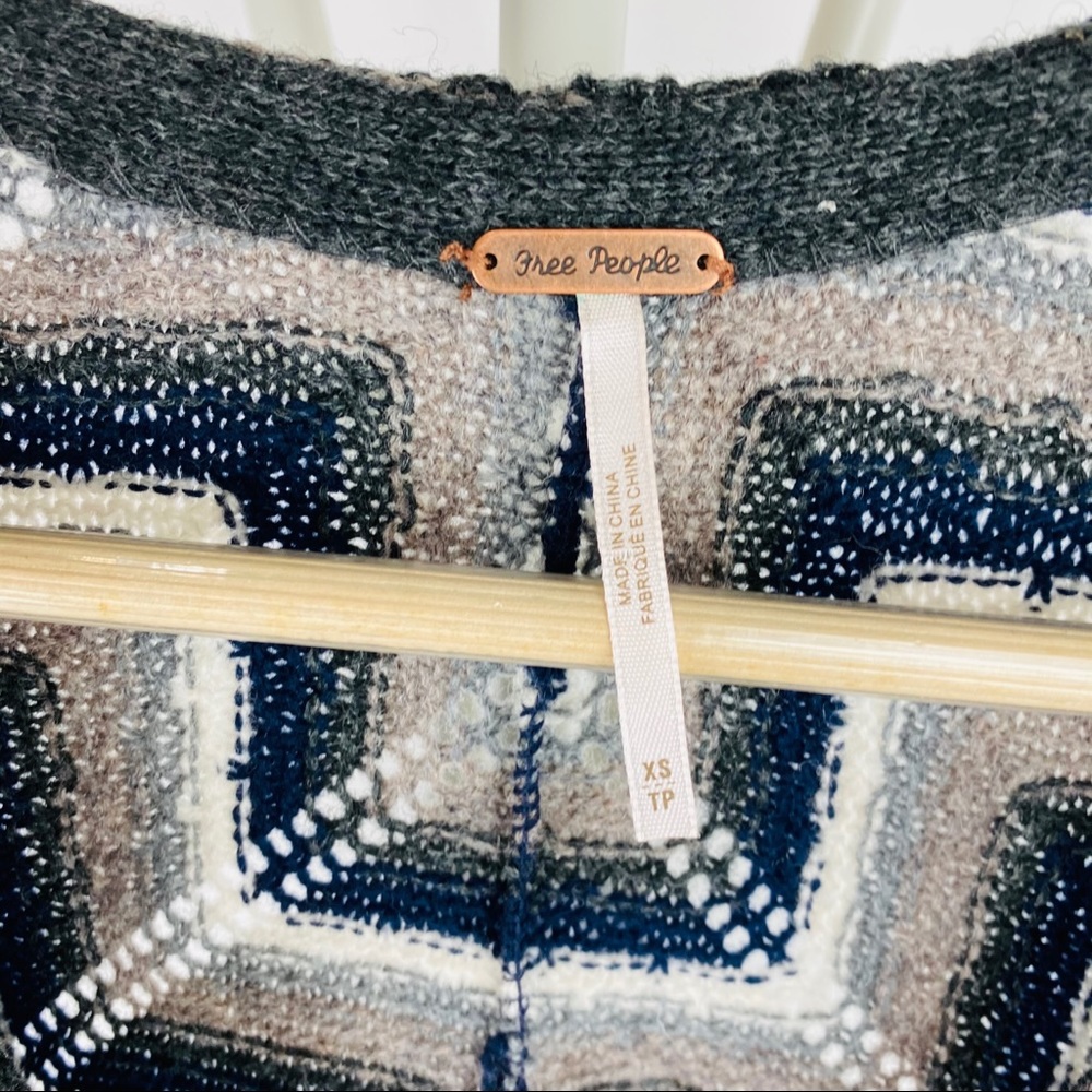 Free People Black Chevron Striped Sweater dress - Picture 8 of 10